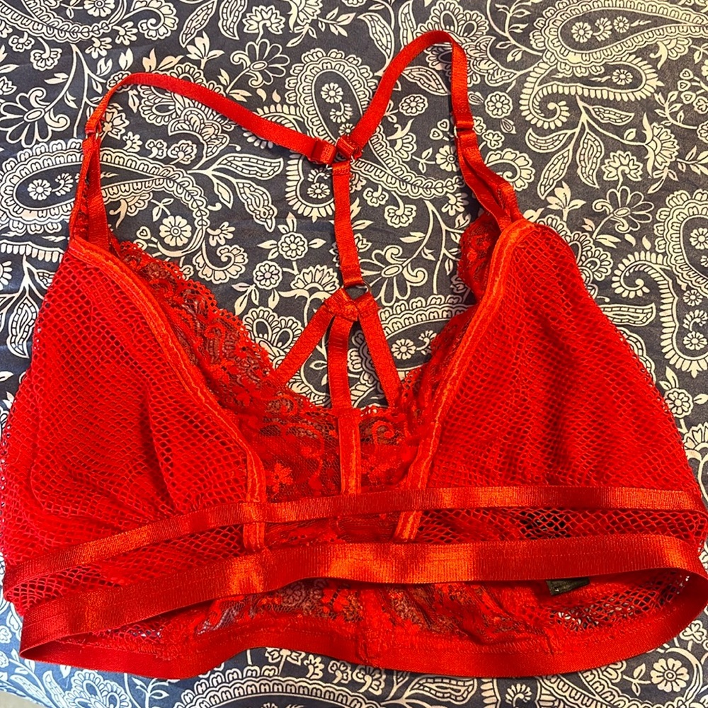 Red lingerie bralet top